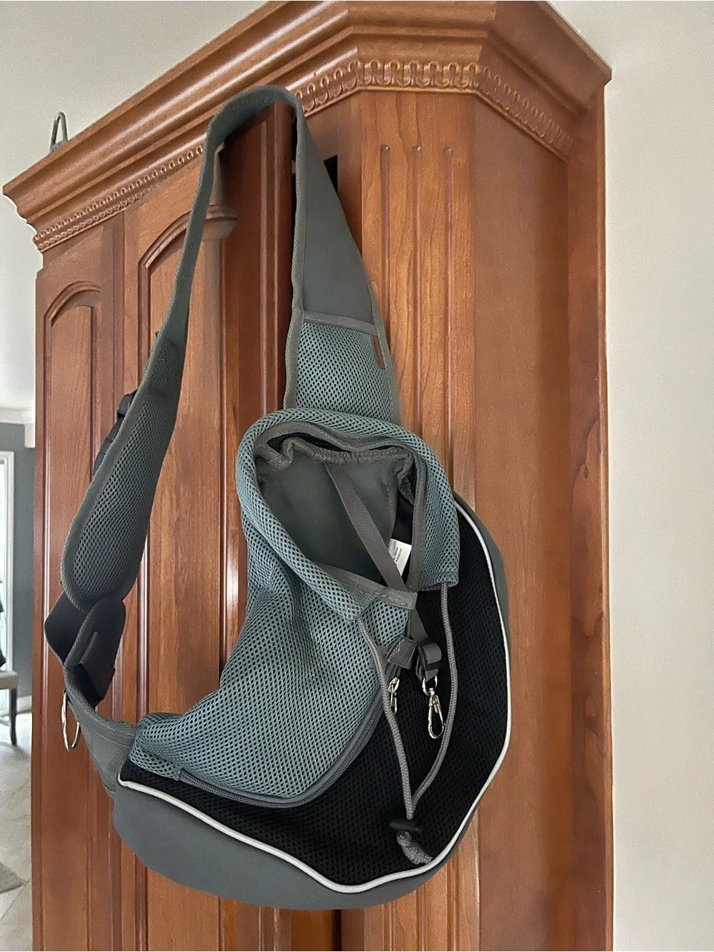 Pet Sling Carrier Dog Harness Bag in Olive Green small